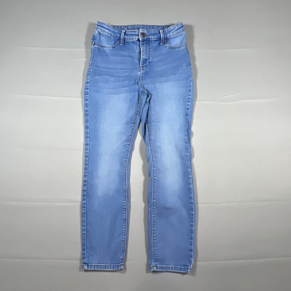 No Boundaries Cropped Jeans Juniors 13 Blue Cotton Stretch Mid Rise Skinny Leg
